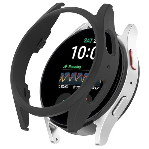 Black_Samsung_Galaxy_Watch_7_44Mm_Half_Pack_Hollow_Pc_Watch_Protective_Case
