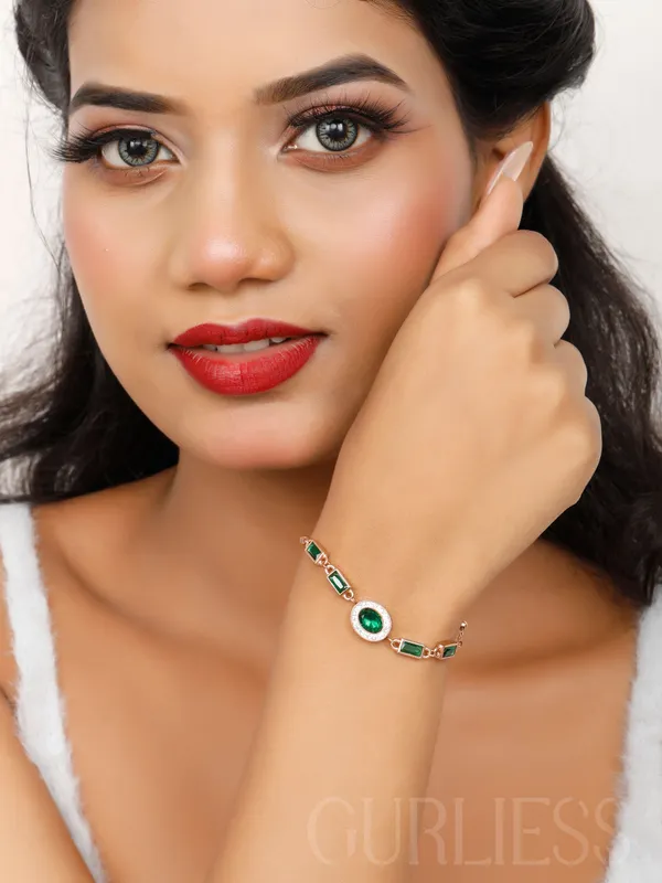 Demifine_Jewellery_Gold_&_Rose_Gold_&_Green_&_Silver_Stainless_Steel_Premium_&_Elegant_Bracelet_For_Women_&_Girls