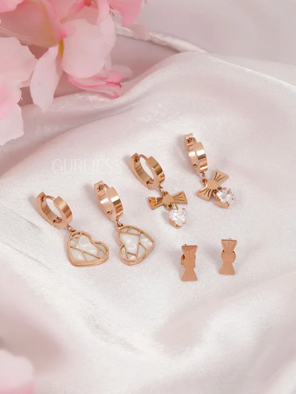 Demifine_Jewellery_Rose_Gold_&_Silver_Alloy_&_Stainless_Steel_Premium_&_Elegant_Earrings_For_Women_&_Girls_(Set_Of_6)