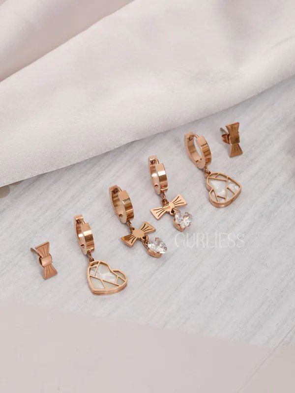Demifine_Jewellery_Rose_Gold_&_Silver_Alloy_&_Stainless_Steel_Premium_&_Elegant_Earrings_For_Women_&_Girls_(Set_Of_6)