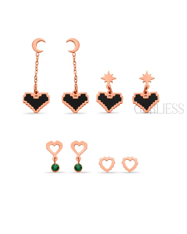 Demifine_Jewellery_Gold_&_Rose_Gold_Alloy_&_Stainless_Steel_Premium_&_Elegant_Earrings_For_Women_&_Girls_(Set_Of_6)