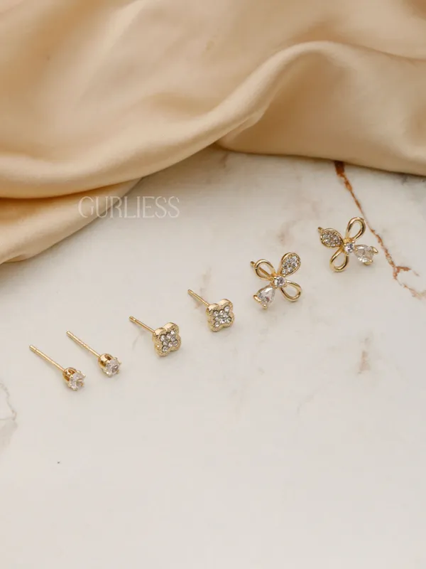 Demifine_Jewellery_White_&_Gold_Alloy_Premium_&_Elegant_Earrings_For_Women_&_Girls_(Set_Of_6)