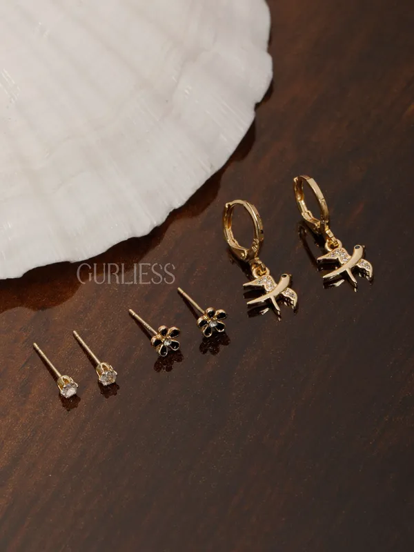 Demifine_Jewellery_Green_&_Gold_&_Silver_Alloy_Premium_&_Elegant_Earrings_For_Women_&_Girls_(Set_Of_2)