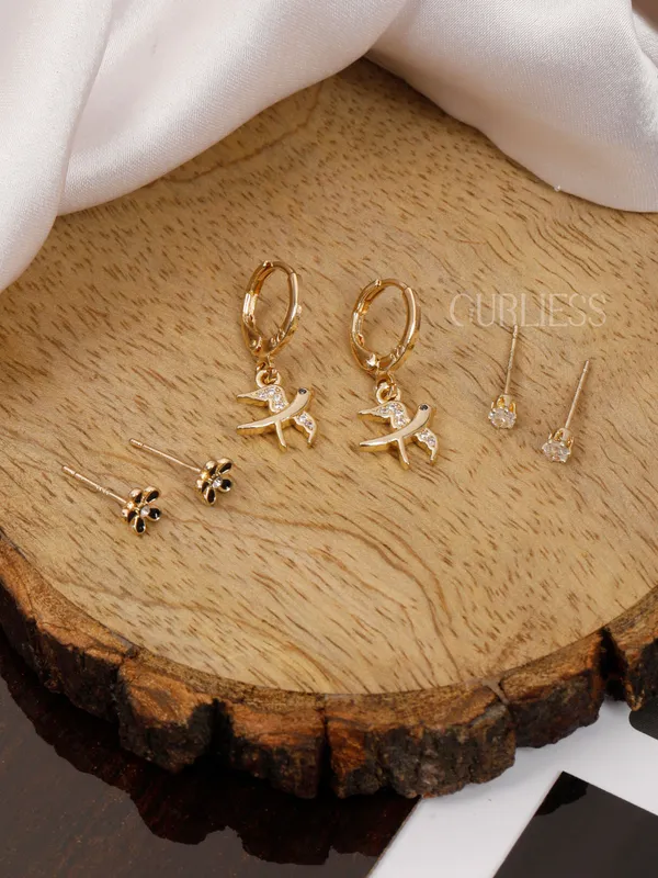Demifine_Jewellery_Green_&_Gold_&_Silver_Alloy_Premium_&_Elegant_Earrings_For_Women_&_Girls_(Set_Of_2)