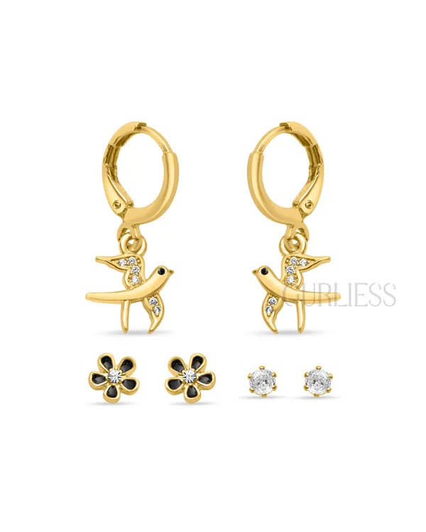 Demifine_Jewellery_Green_&_Gold_&_Silver_Alloy_Premium_&_Elegant_Earrings_For_Women_&_Girls_(Set_Of_2)