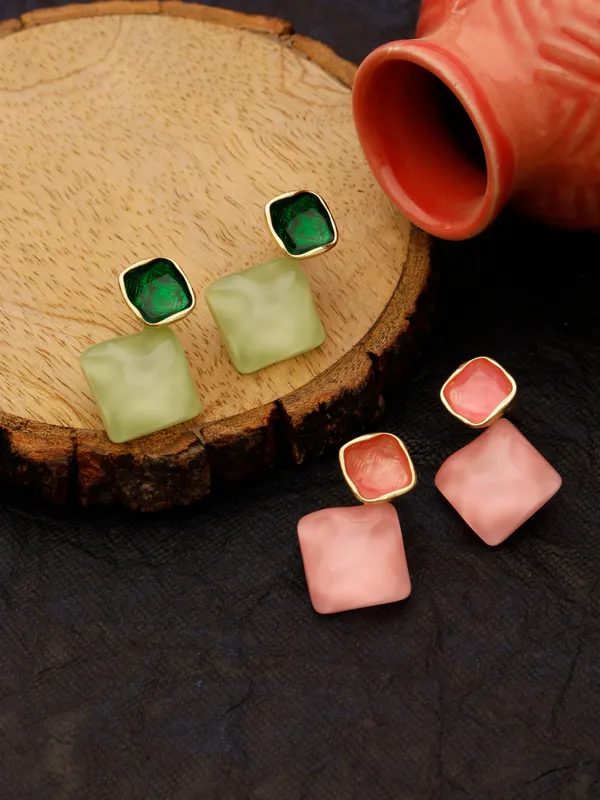 Green_Alloy_,_Stainless_Steel_&_Resin_Premium_&_Elegant_Earrings_For_Women_&_Girls_(Set_Of_4)