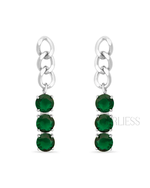 Demifine_Jewellery_Green_&_White_Stainless_Steel_Premium_&_Elegant_Earrings_For_Women_&_Girls_(Set_Of_2)