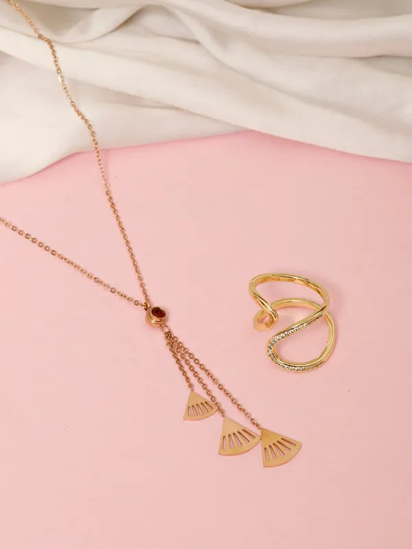 Demifine_Jewellery_Gold_Alloy_Premium_&_Elegant_Pendant_&_Rings_For_Women_&_Girls_(Set_Of_2)