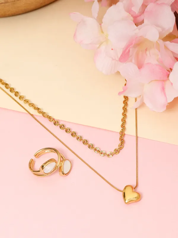 Demifine_Jewellery_Gold_Alloy_Premium_&_Elegant_Pendant_&_Rings_For_Women_&_Girls_(Set_Of_2)