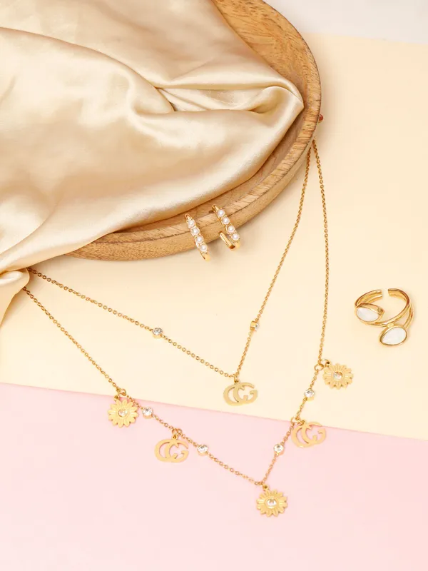 Demifine_Jewellery_Gold_Alloy_Premium_&_Elegant_Pendant_&_Rings_For_Women_&_Girls_(Set_Of_2)