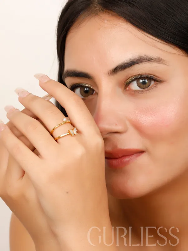 Demifine_Jewellery_White_&_Gold_Alloy_Premium_&_Elegant_Earrings_&_Rings_For_Women_&_Girls_(Set_Of_4)