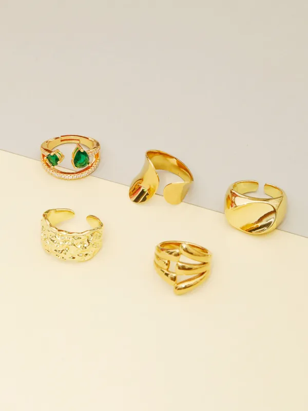 Demifine_Jewellery_Gold_&_Silver_&_Rose_Gold_Alloy_Premium_&_Elegant_Rings_For_Women_&_Girls_(Set_Of_5)
