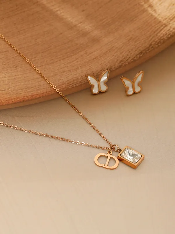 Demifine_Jewellery_Rose_Gold_Alloy_Premium_&_Elegant_Pendant_&_Earrings_For_Women_&_Girls_(Set_Of_3)