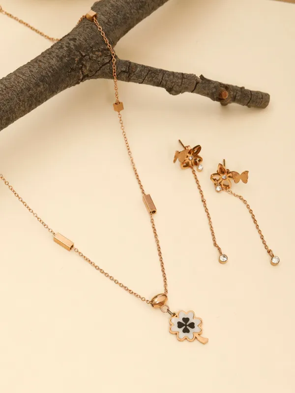 Demifine_Jewellery_Rose_Gold_&_Gold_Alloy_Premium_&_Elegant_Pendant_&_Earrings_For_Women_&_Girls_(Set_Of_3)