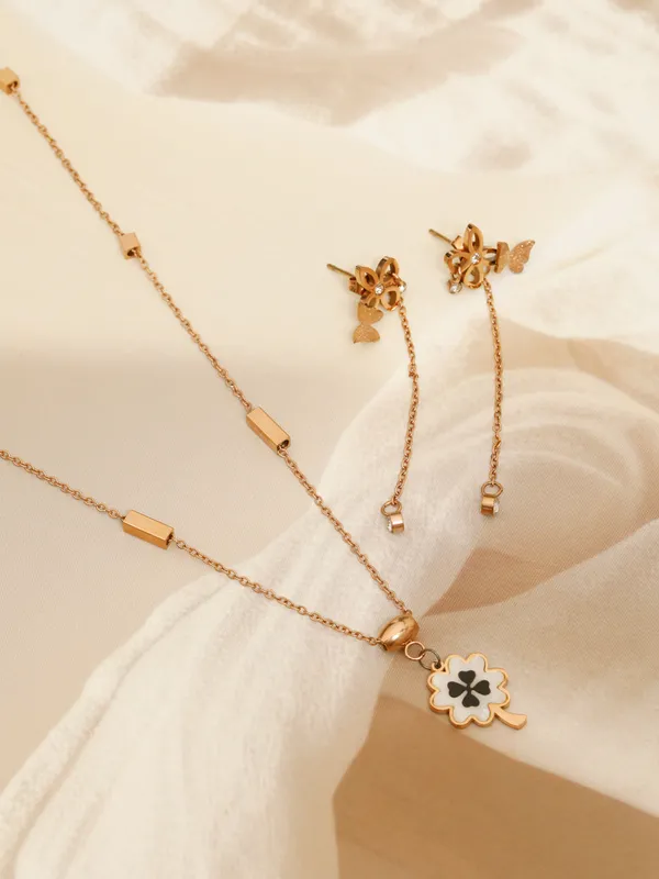 Demifine_Jewellery_Rose_Gold_&_Gold_Alloy_Premium_&_Elegant_Pendant_&_Earrings_For_Women_&_Girls_(Set_Of_3)