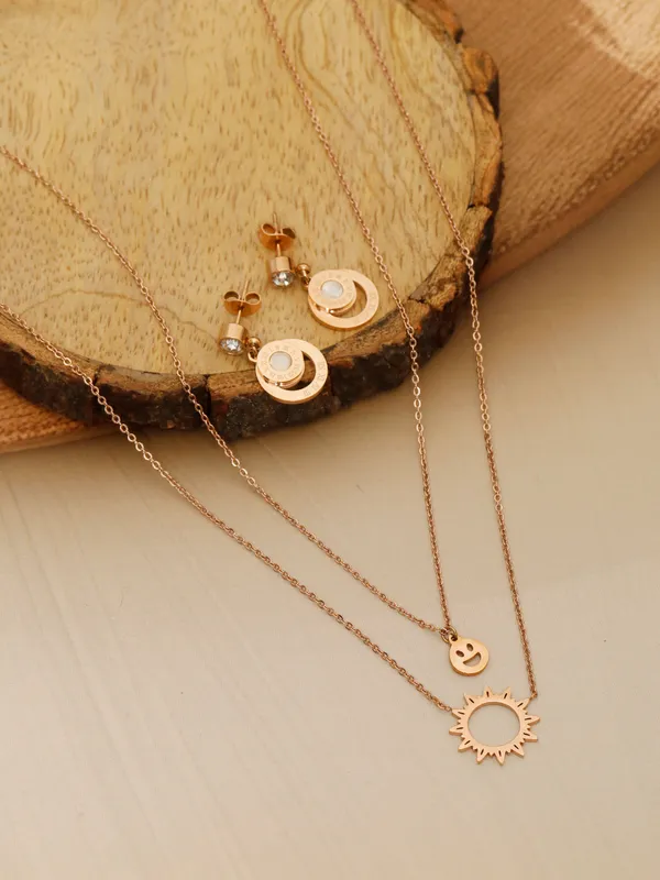 Demifine_Jewellery_Rose_Gold_&_Gold_Alloy_Premium_&_Elegant_Pendant_&_Earrings_For_Women_&_Girls_(Set_Of_3)