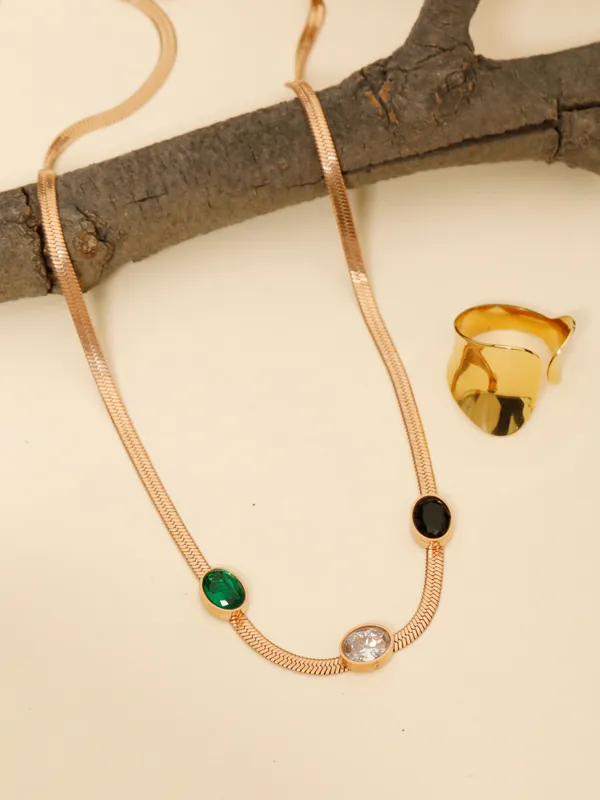 Demifine_Jewellery_Rose_Gold_&_Gold_Alloy_Premium_&_Elegant_Pendant_&_Rings_For_Women_&_Girls_(Set_Of_2)