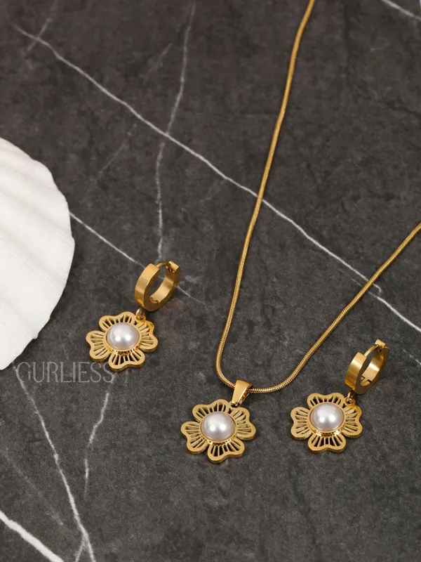 Demifine_Jewellery_Gold_Stainless_Steel_Premium_&_Elegant_Pendant_&_Earrings_For_Women_&_Girls_(Set_Of_3)