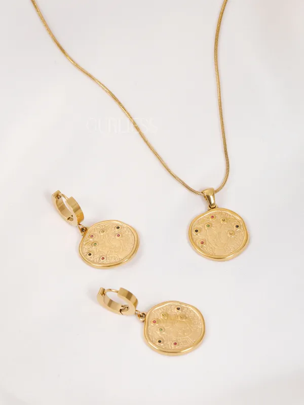 Demifine_Jewellery_Gold_&_Silver_Stainless_Steel_Premium_&_Elegant_Pendant_&_Earrings_For_Women_&_Girls_(Set_Of_3)