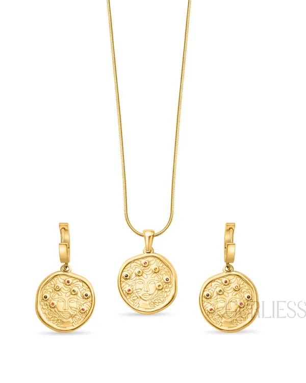 Demifine_Jewellery_Gold_&_Silver_Stainless_Steel_Premium_&_Elegant_Pendant_&_Earrings_For_Women_&_Girls_(Set_Of_3)