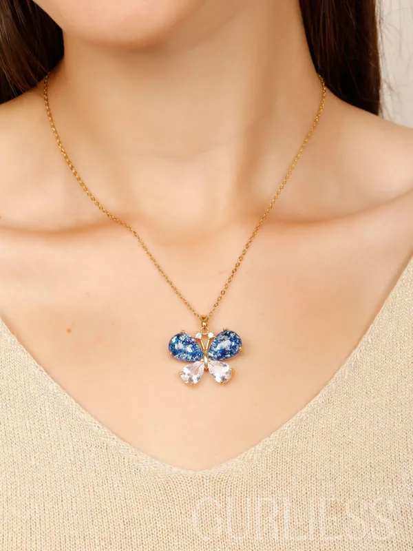 Demifine_Jewellery_Silver_&_Blue_&_Gold_Stainless_Steel_Premium_&_Elegant_Pendant_For_Women_&_Girls