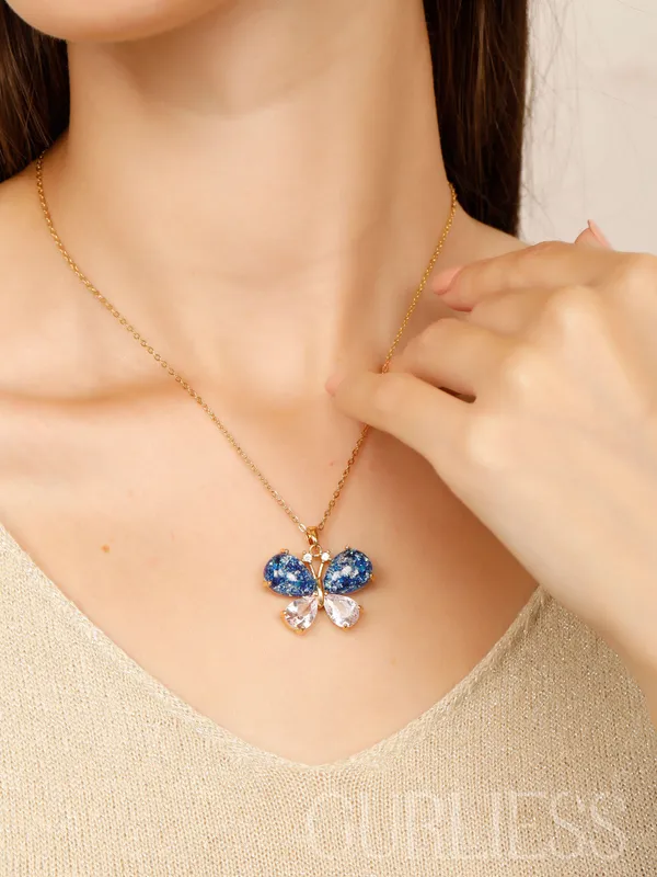 Demifine_Jewellery_Silver_&_Blue_&_Gold_Stainless_Steel_Premium_&_Elegant_Pendant_For_Women_&_Girls