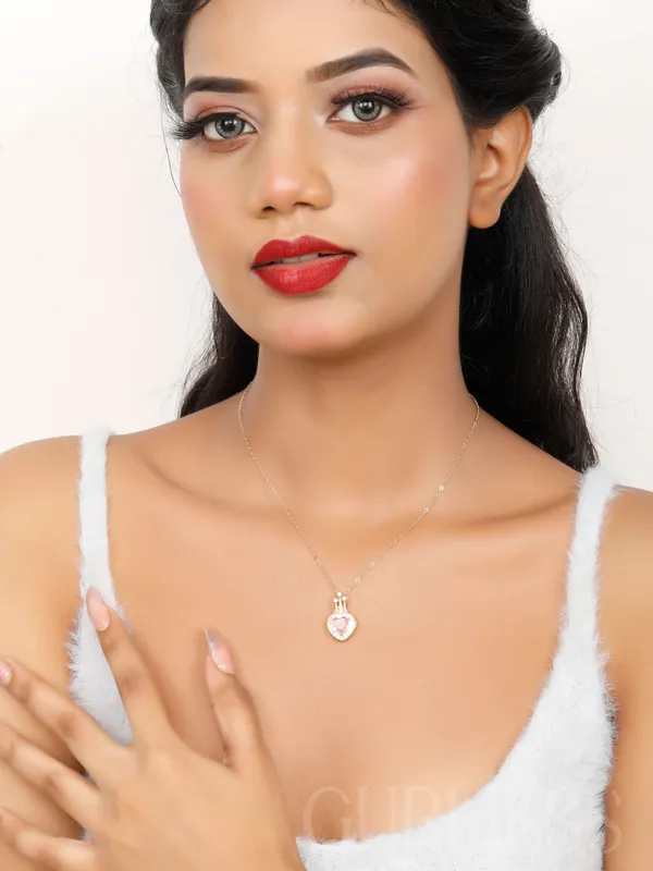 Demifine_Jewellery_Pink_&_Gold_Stainless_Steel_Premium_&_Elegant_Pendant_For_Women_&_Girls