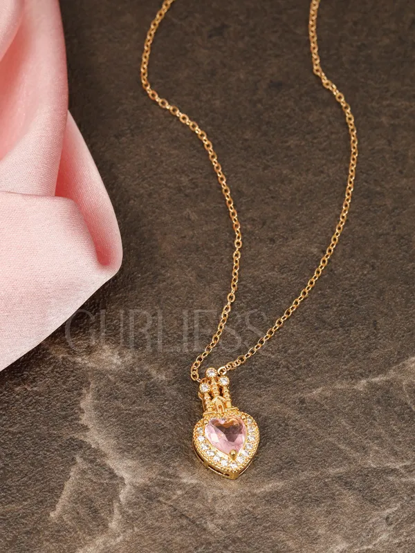 Demifine_Jewellery_Pink_&_Gold_Stainless_Steel_Premium_&_Elegant_Pendant_For_Women_&_Girls
