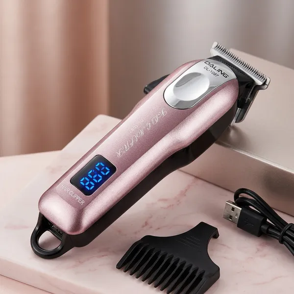 FESTIVE_BLESSINGS_DALING_DL-1097_PROFESSIONAL_RECHARGABLE_CLIPPER_LCD_DISPLAY_Trimmer_60_min_Runtime_6_Length_Settings_(Multicolor)