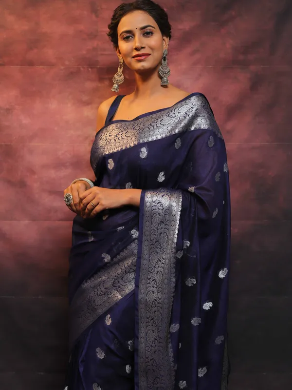 Blue_Silk_Jacquard_Saree_For_Women