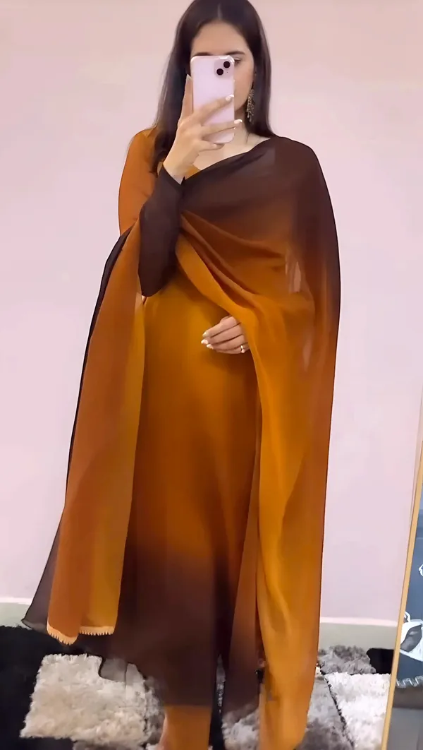 Mustard_Ombre_3_Piece_Kurti_Set_with_Sheer_Sleeves_&_Dupatta_For_Women