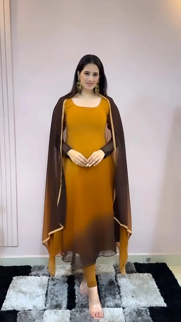 Mustard_Ombre_3_Piece_Kurti_Set_with_Sheer_Sleeves_&_Dupatta_For_Women
