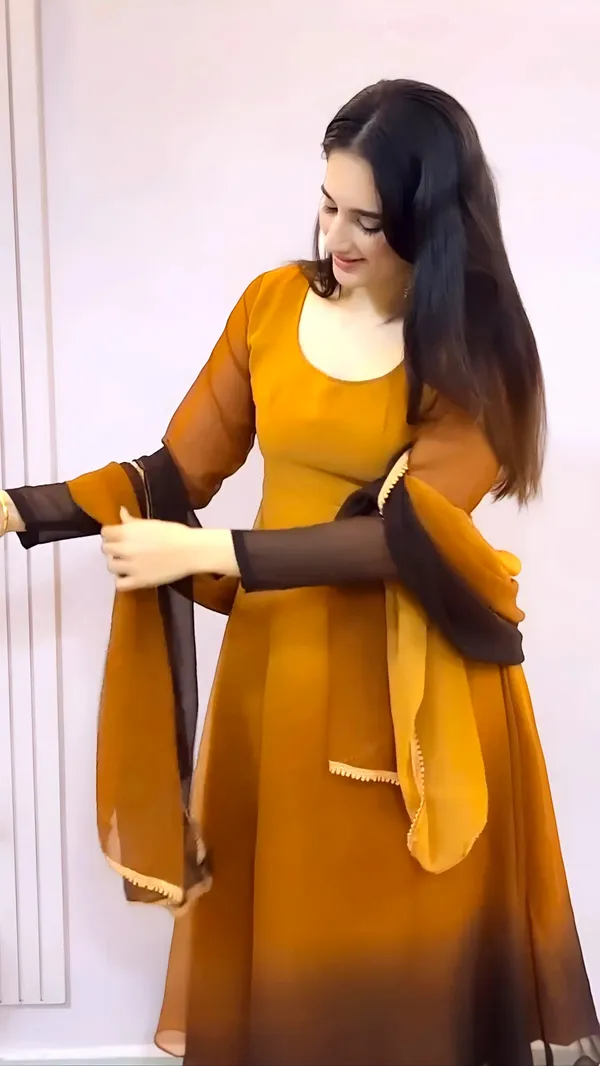 Mustard_Ombre_3_Piece_Kurti_Set_with_Sheer_Sleeves_&_Dupatta_For_Women