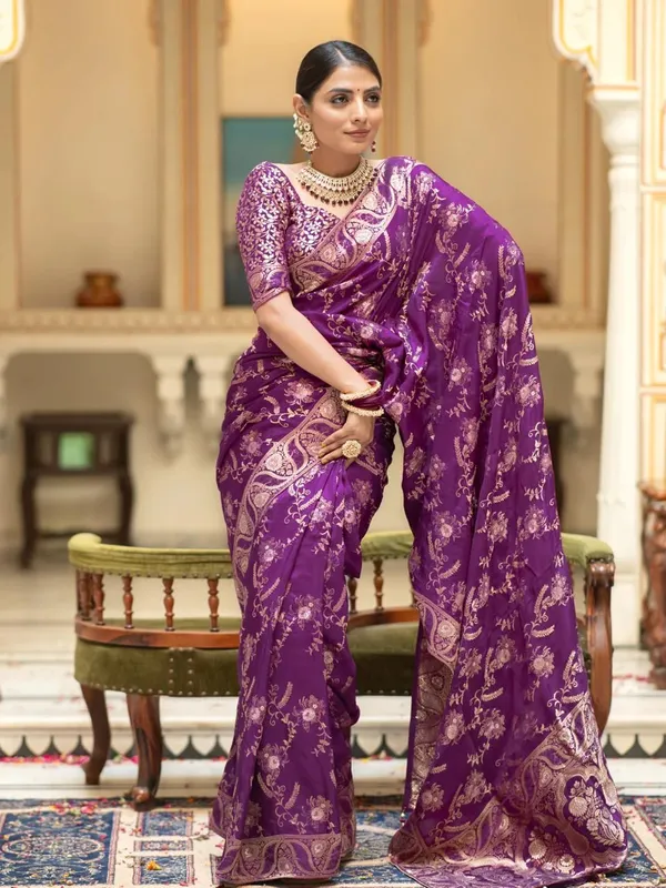 Purple_Silk_Jacquard_Saree_For_Women