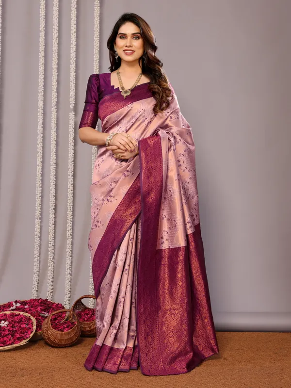 Maroon_Silk_Jacquard_Saree_For_Women