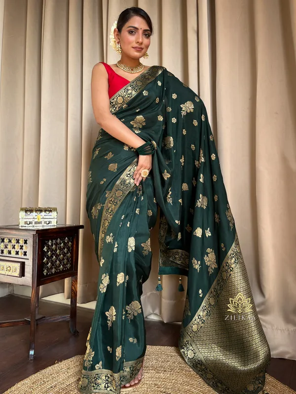 Green_Silk_Jacquard_Saree_For_Women