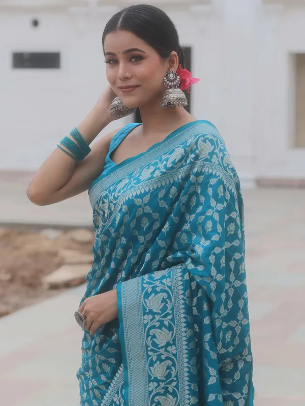 Sky_Blue___Silk_Jacquard_Saree_For_Women