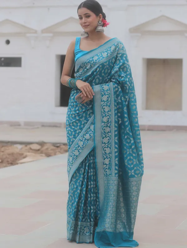 Sky_Blue___Silk_Jacquard_Saree_For_Women