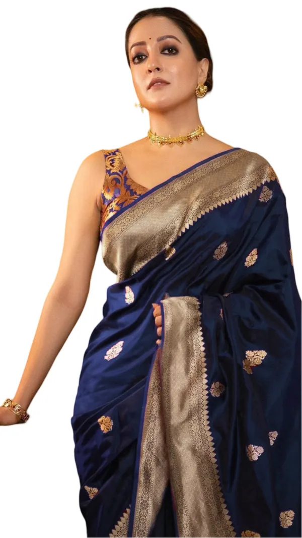 Navy_Blue___Silk_Jacquard_Saree_For_Women