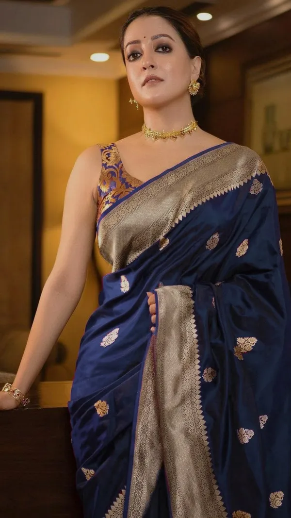 Navy_Blue___Silk_Jacquard_Saree_For_Women