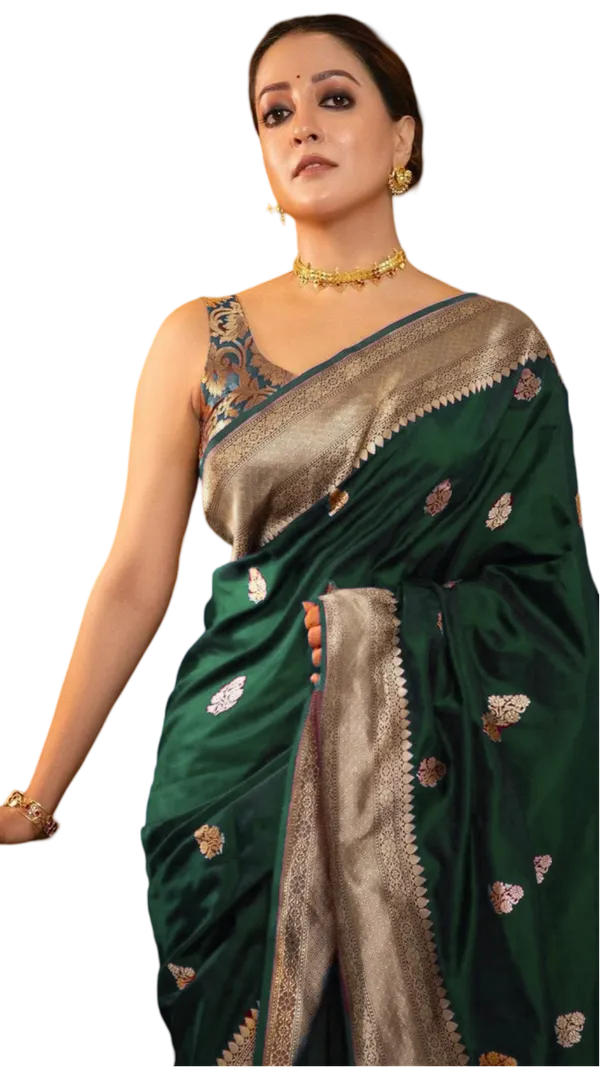 Dark_Green___Silk_Jacquard_Saree_For_Women