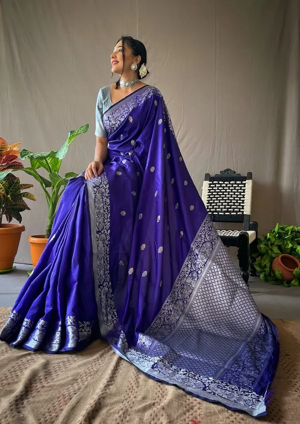 Violet_Silk_Jacquard_Saree_For_Women