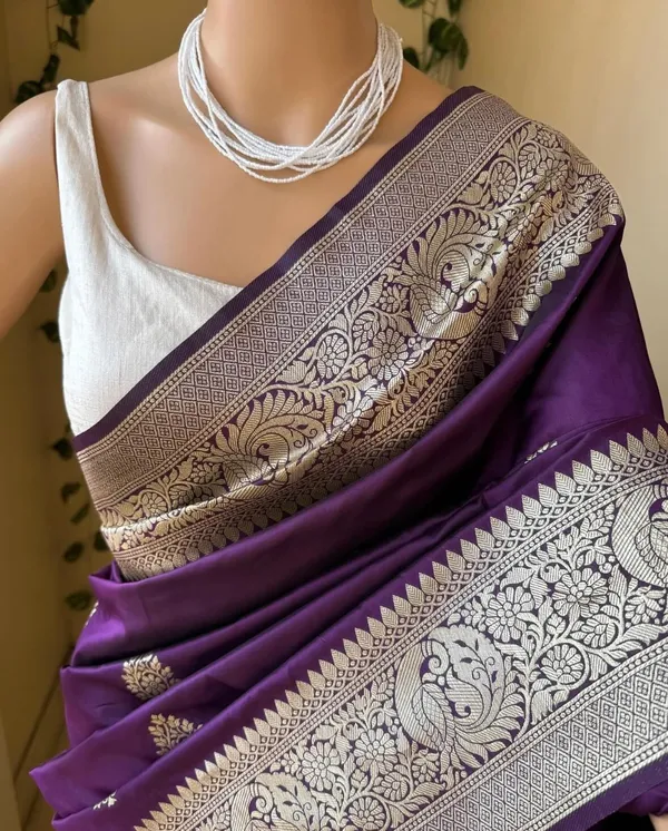 Violet_Silk_Jacquard_Saree_For_Women