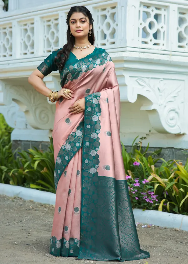 Bottle_Green___Silk_Jacquard_Saree_For_Women
