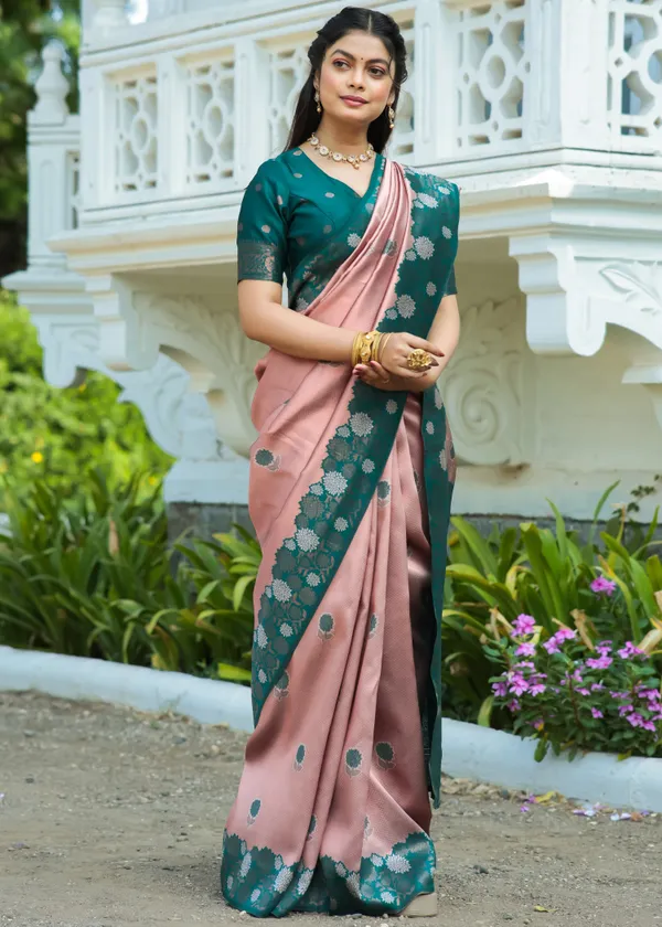 Bottle_Green___Silk_Jacquard_Saree_For_Women