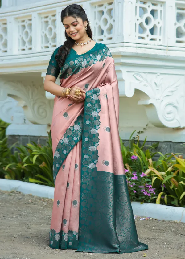 Bottle_Green___Silk_Jacquard_Saree_For_Women