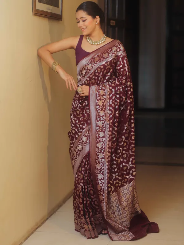 Maroon___Silk_Jacquard_Saree_For_Women
