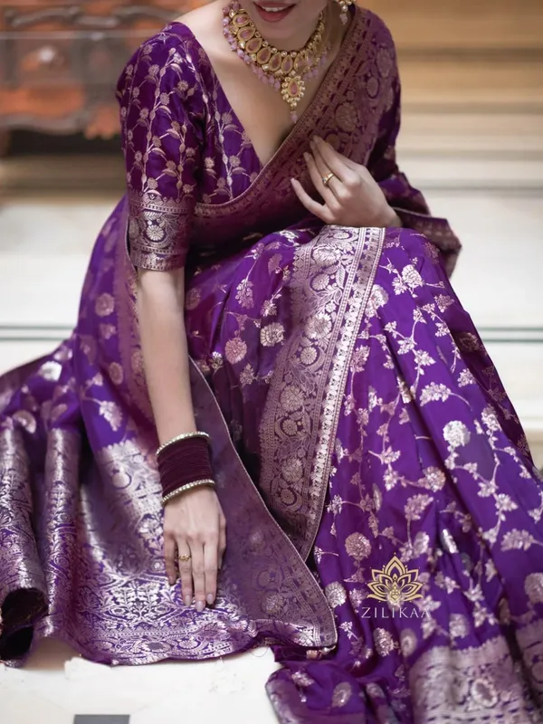 Purple_Silk_Jacquard_Saree_For_Women