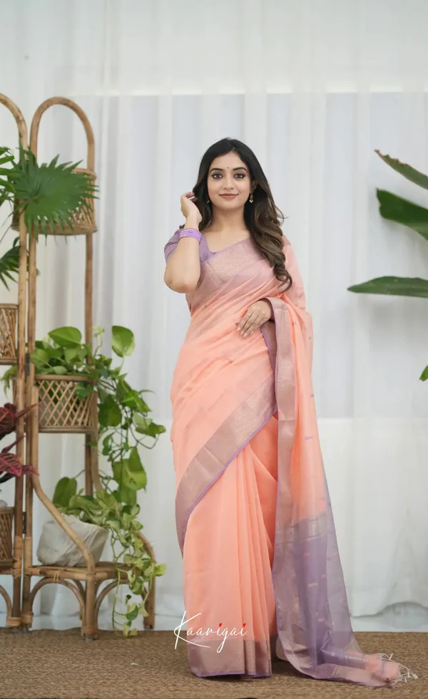 Peach_Silk_Jacquard_Saree_For_Women