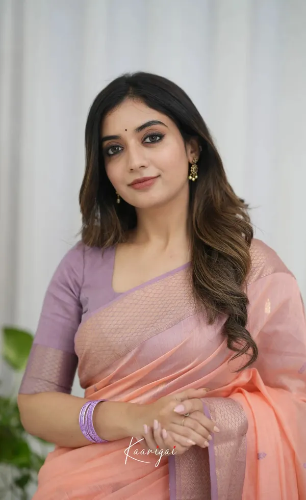 Peach_Silk_Jacquard_Saree_For_Women